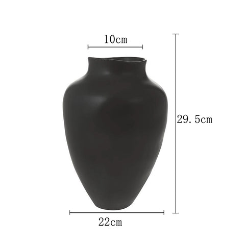 Shape French Ceramic Vase Japanese Home Living Room Flower Arrangement Hydroponic Retro White Ins Flower Ornament
