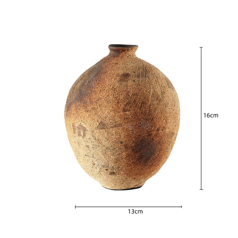 Shape Feng Zheyuan Thick Ceramic Vase Japanese Tea Room Ornament Living Room Flower Arrangement Home Wabi Sabi Zen Decoration