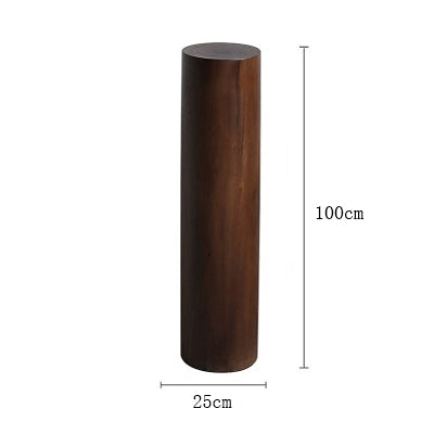 Shape on The Wabi-sandy Wind Solid Wood Base Round Medieval Style Sculpture Table Japanese-style Home Camphor Wood Pier Floor Ornament
