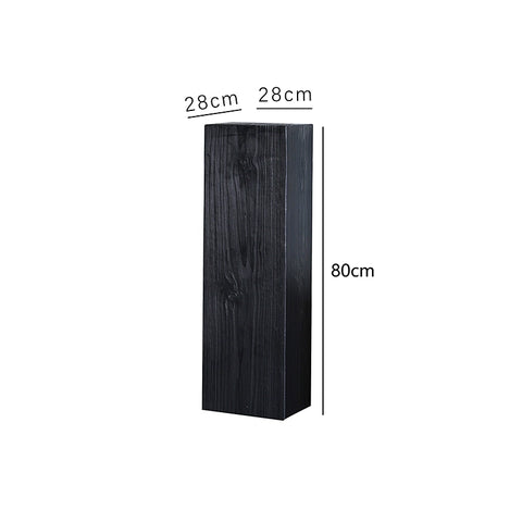 Solid Wood Sculpture Ornament Floor-to-ceiling Carbonized Wood Pillar, Wabi-sabi Wind Entrance Staircase Corner Pier