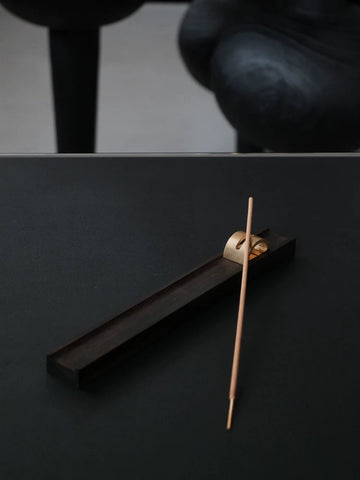 "cha Cha Zero" Mood "half Win" Incense Holder - Brass & Sandalwood Aromatherapy Burner, Incense Stick Holder, Incense Burner Stand