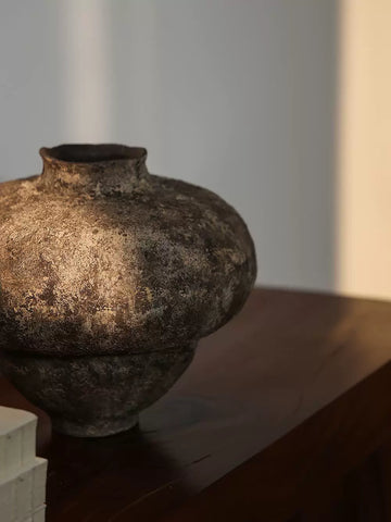 Xingshang Wujie Feng Zheyuan New Product Vase Retro Handmade Rough Ceramic Wabi-sabi Japanese Zen Tea Art Decorative Ornaments