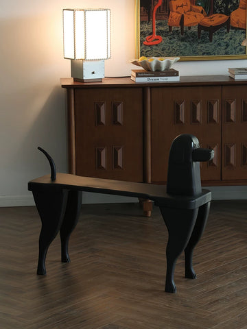 Supershaped Stephen Dog Shoe Changing Stool Retro Entrance Stool Ornament Bench Bed End Stool Medieval Style Solid Wood Bench