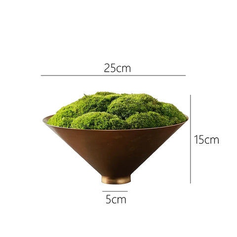 Superspiritual Immortal Moss Bonsai Wabi-sabi Medieval Golden Flower Vessel Sales Office Hotel Lobby Negotiation Table Decorative Ornaments