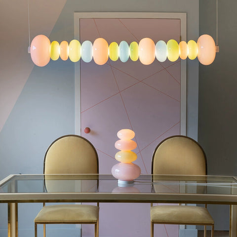 Colored Candy Gourd Restaurant Chandelier, Nordic Bar Children's Room Internet Celebrity Bedroom Bedside Glass Chandelier