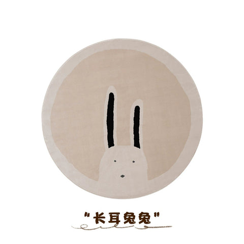 Round carpet children waterproof leave-in washable bedroom reading area under desk boys and girls thickened crawling mat cartoon