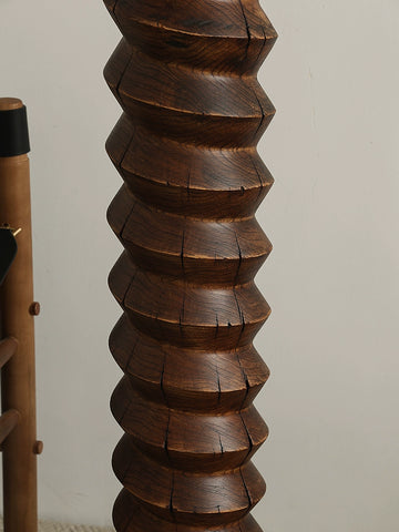 Spiral Wood Base Charles French Sculpture Table Column Floor To Make Old Wabi-sabi Art Decorative Column Ornament