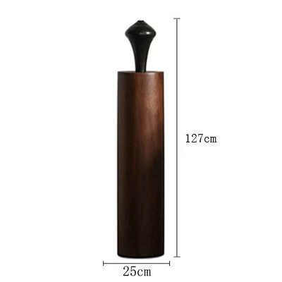 Shape on The Wabi-sandy Wind Solid Wood Base Round Medieval Style Sculpture Table Japanese-style Home Camphor Wood Pier Floor Ornament