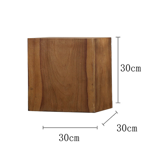 Shaped Wabi-sabi Wind Base Sculpture Table Decoration Ornament Square Camphor Wood Japanese-style Homestay Carbonized Wooden Pier Solid Wood