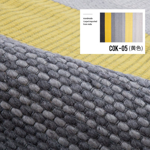 Imported Carpet Living Room Bedroom Wool Simple Light Luxury High-end Solid Color India Pure Hand-woven Blend