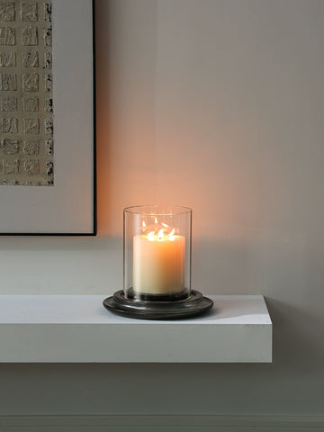 Shaped Large Wabi Candlestick Solid Wood Glass Cover Multi-core Candle French Restaurant Wedding Romantic Atmosphere Ornament