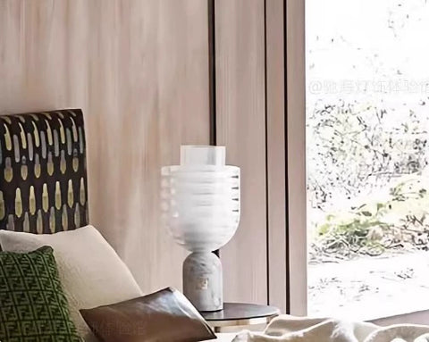 Bedside Marble Table Lamp Simple Bedroom Decorative Glass Lamp