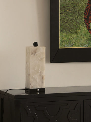 Natural Marble Table Lamp French Italian Style Living Room Study Bedroom Simple Designer Luxury Stone Marble Table Lamp