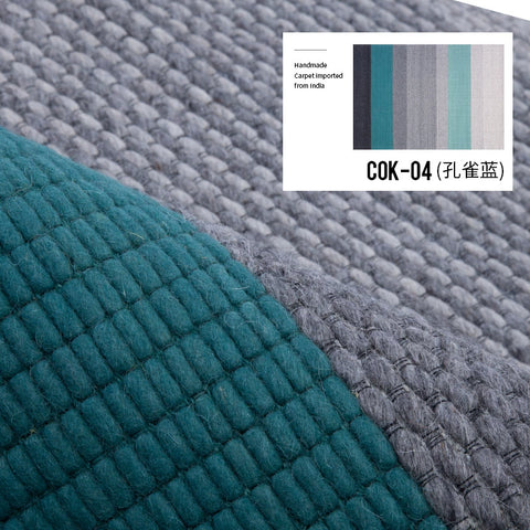 Imported Carpet Living Room Bedroom Wool Simple Light Luxury High-end Solid Color India Pure Hand-woven Blend