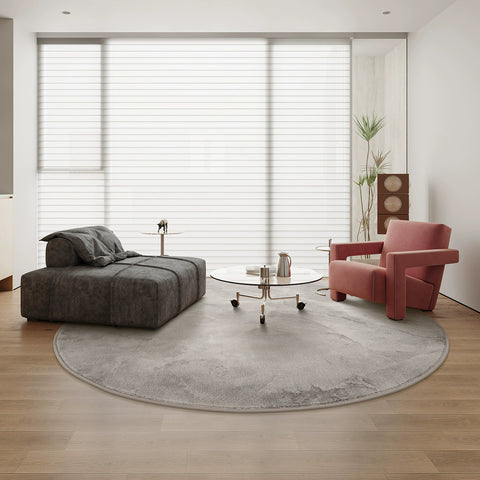 Round carpet living room modern minimalist style light luxury high-end Italian wabi sabi nordic minimalist flat sofa blanket