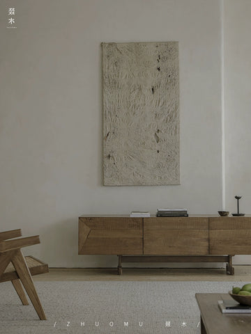 Japanese Wabi-Sabi TV Cabinet Guesthouse & Hotel Designer Vintage Living Room Japanese Solid Wood Furniture