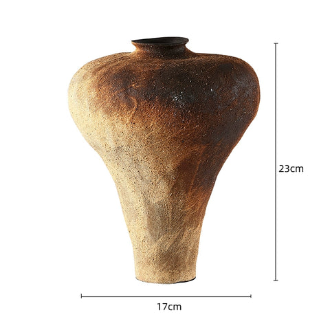 Shape Feng Zheyuan Thick Ceramic Vase Japanese Tea Room Ornament Living Room Flower Arrangement Home Wabi Sabi Zen Decoration