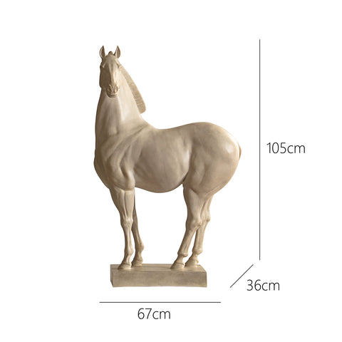 Upholstered Sculpture Bring in Wealth and Treasure Transfer White Horse Condensed New Chinoiserie Chinese Ancient Style Hotel Lobby Company Entrance Decoration