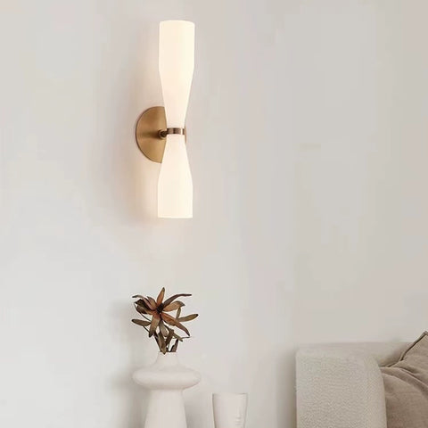 Italian Minimalist Glass All-copper Wall Lamp Light Living Room Background Wall Bedroom Bedside Hotel Staircase Lamp