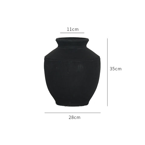 Shape Export Retro Vase French Coarse Pottery Niche Texture Ornament Medium Antique Big Brand Flower Ware Living Room Decoration