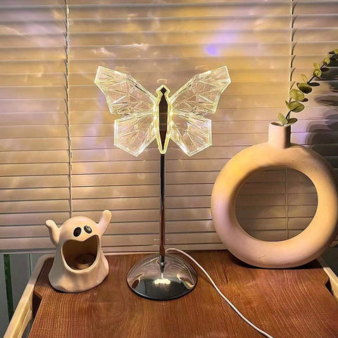 Creative Crystal Butterfly Desk Lamp Bedroom Bedside Girl Night Lamp Romantic Girlfriend Internet Celebrity Atmosphere Gift Lamp