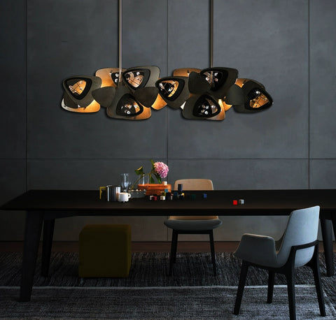 Postmodern Minimalist Chandelier Nordic Minimalist Living Room Dining Room Bedroom Metal Artistic Personality Crystal Lamp