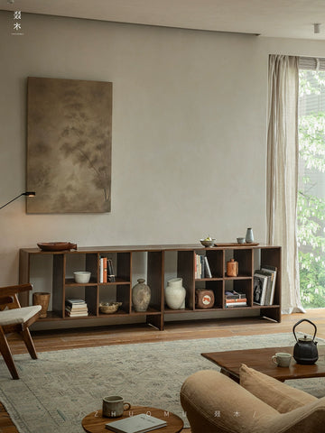 Wood | Chandigarh File Cabinet\ Medieval Retro Style Bookcase All Solid Wood Locker Wabi Sabi Wind Shelf