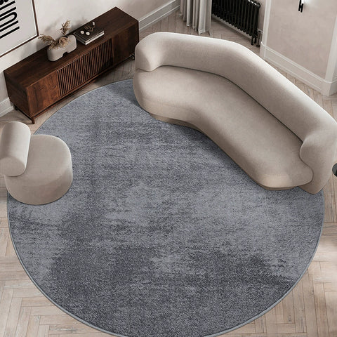 Solid Color Round Carpet Light Luxury Home Living Room Bedroom Bedside Blanket Study Balcony Khaki Gray Thickened Can Be Customized
