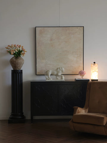 Supershaped White Jade "lion of Composure" Artistic Lion with Embroidered Ball Sculpture As A Housewarming Gift