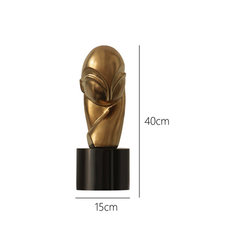 "The Thoughts of Boccani" Brancusi Replica Sculpture, Minimalist Art Imitation Stone Texture Decorative Ornament