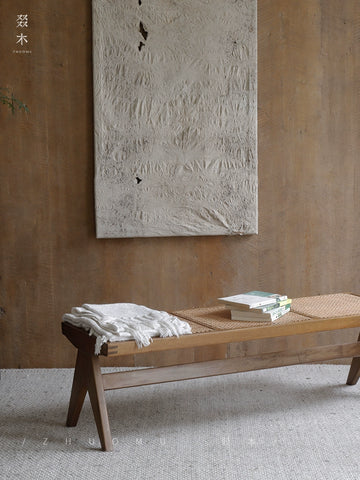 Wood | Chandigarh Dining Table Bench Dining Chair Solid Wood Rattan Shoe Changing Stool Bedside Stool Bedroom Medieval Furniture