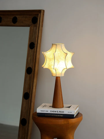 Middle and Ancient Silk Desk Lamp Retro Solid Wood Floor Lamp Living Room Next To Sofa Study Tea Room Wabi-sandy Lamp