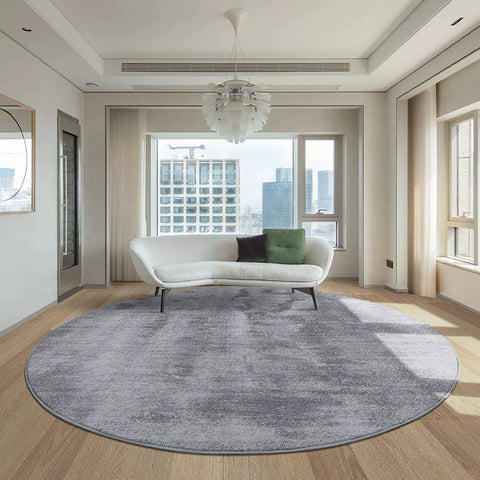 Solid Color Round Carpet Light Luxury Home Living Room Bedroom Bedside Blanket Study Balcony Khaki Gray Thickened Can Be Customized