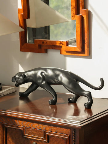 Supernatural Bring in Wealth and Treasure and Good Luck Leopard Ornament Entrance Desktop Medieval Style Cheetah Down Mountain Sculpture Art Decoration