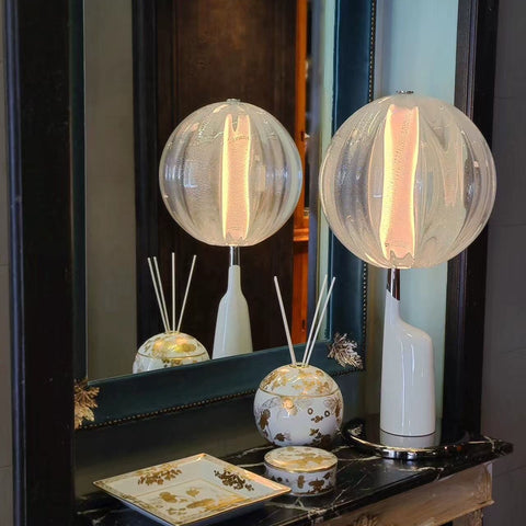 Italian Bedroom Bedside Living Room Light Luxury Crystal Glass Ball Art Desk Lamp