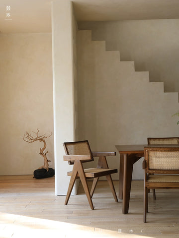 Wood | Chandigarh Pj Chair Wabi-sabi Medieval Furniture Teak Dining Chair Retro Rattan Solid Wood Study Chair