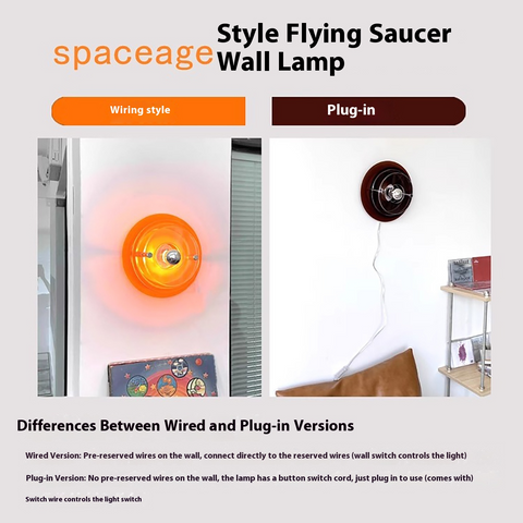 Wall Lamp Space Age Spaceage Decoration Bauhaus Colorful Retro Wabi Sabi Antique Bedroom Living Room Bed and Breakfast