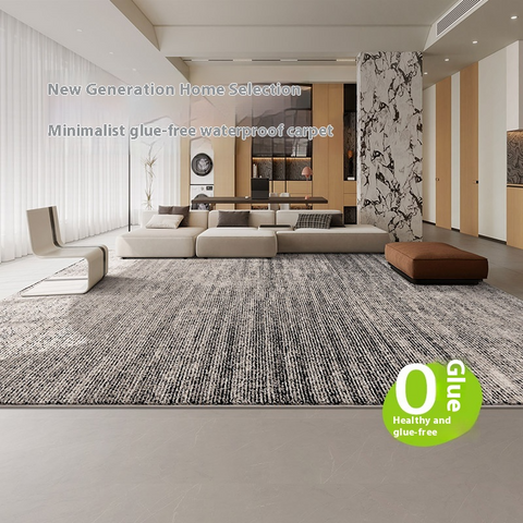 Carpet living room washable, waterproof and anti-fouling, household light luxury, advanced simple designer recommended black and white lines